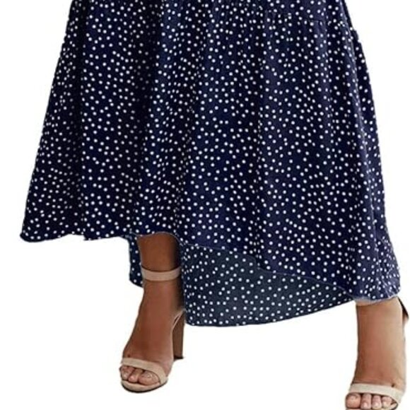 Halter Neck Navy Blue Long Maxi Dress Size L US - Picture 3 of 6